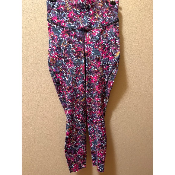lululemon athletica Pants - Lululemon High Rise Floral Leggings Pink Purple Blue Size 4 W5CORN